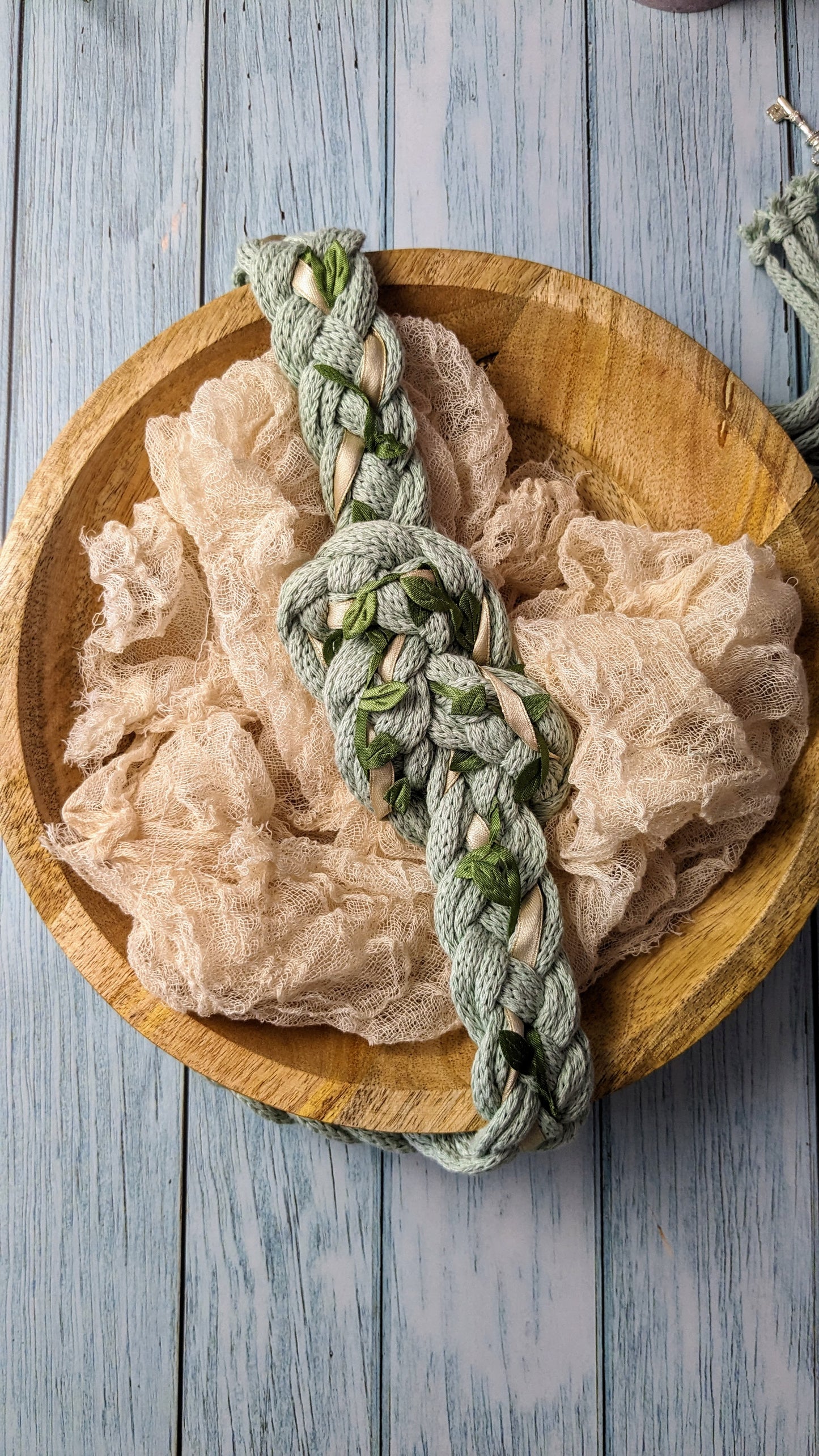 Handfasting lint Mintgroen brons