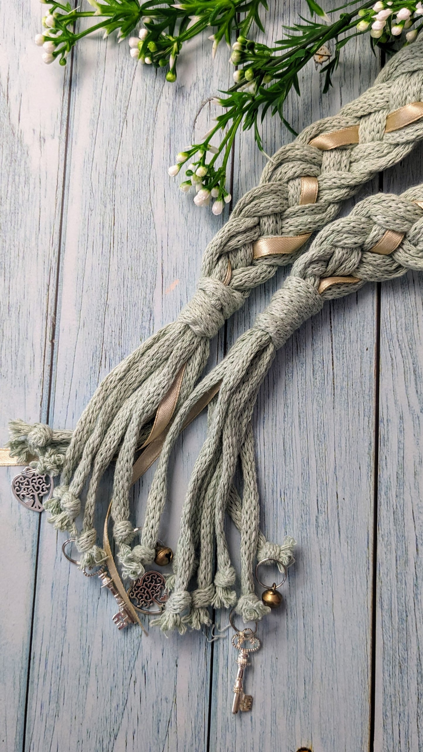 Handfasting lint Mintgroen brons 5