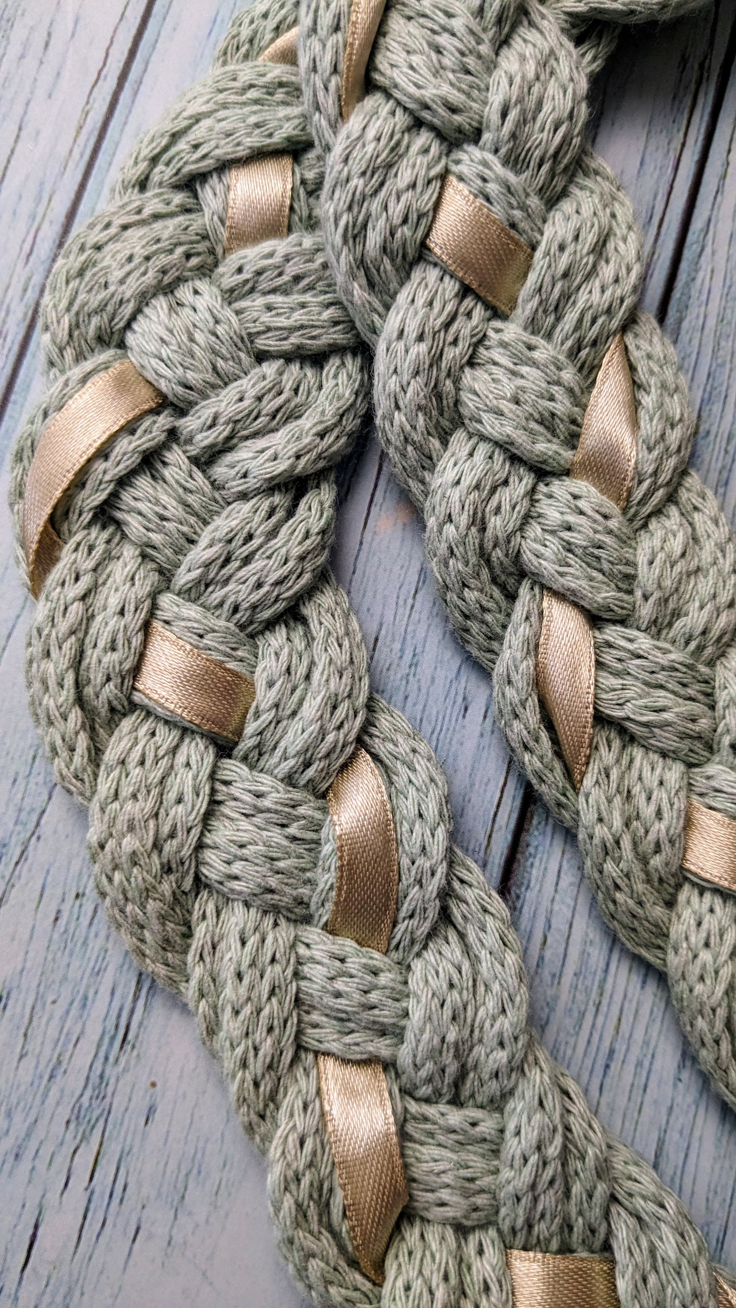 Handfasting lint Mintgroen brons 6
