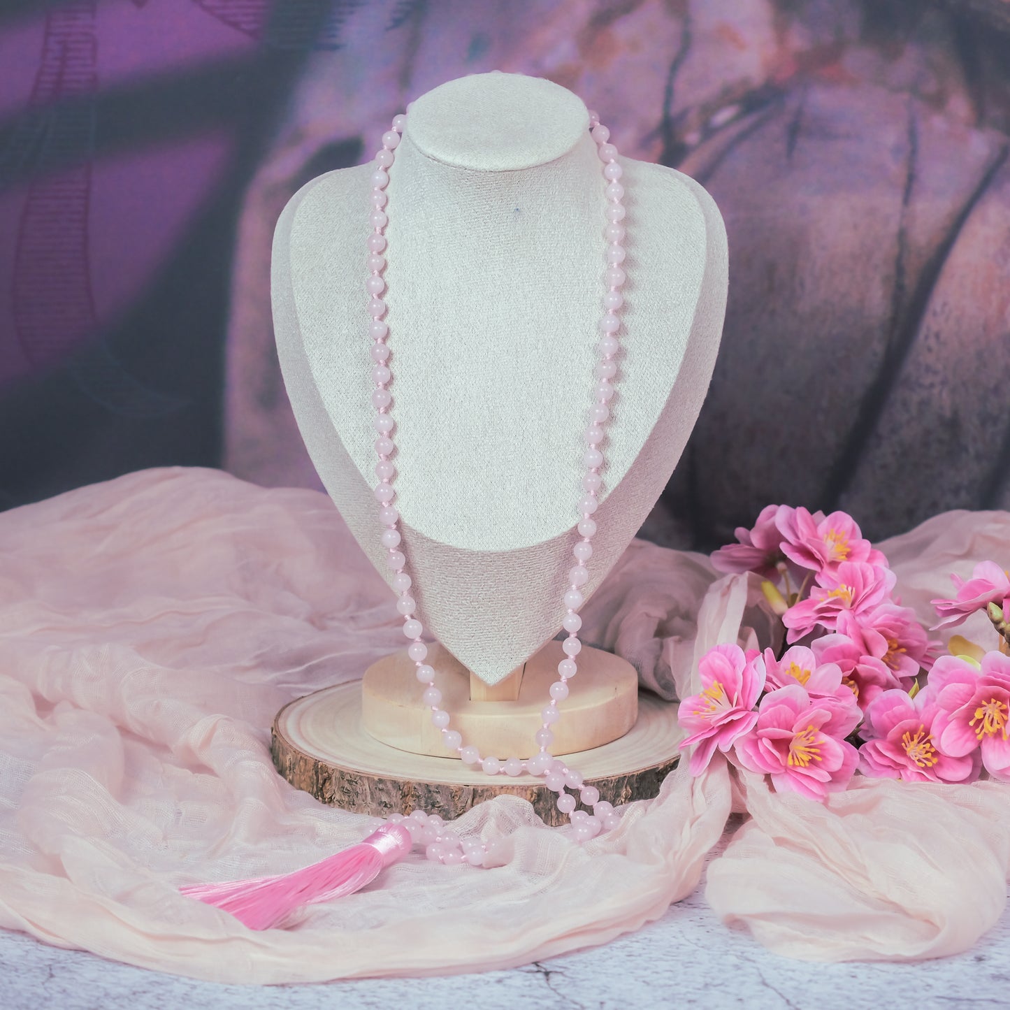 Japa Mala Rozenkwartsknoop - Mystieke Cirkel Online