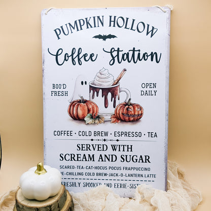 Pumpkin Hollow Koffie Station Bord