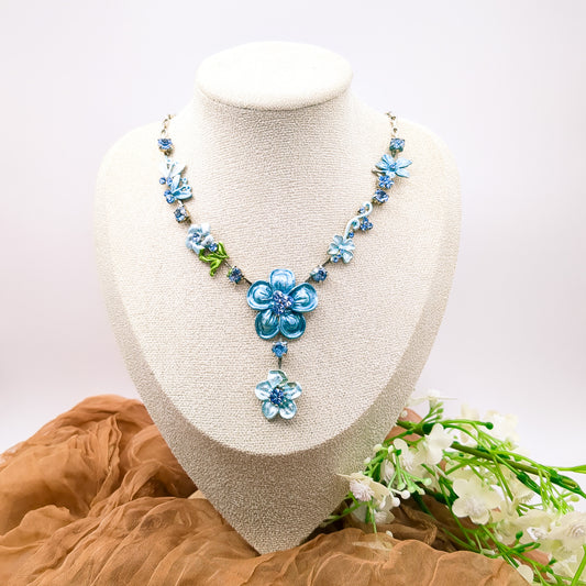 Blauwe Bloemenpracht Ketting