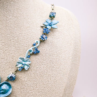 Blauwe Bloemenpracht Ketting