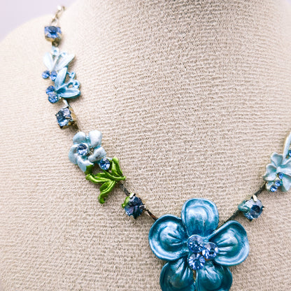 Blauwe Bloemenpracht Ketting