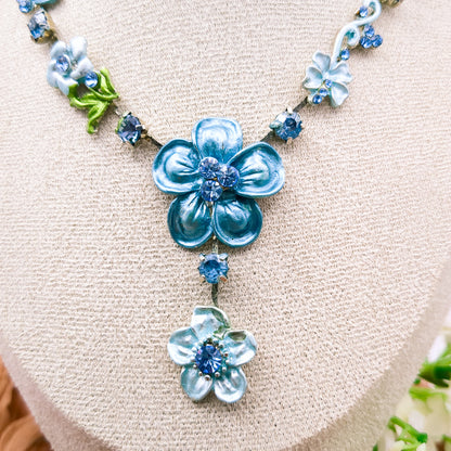 Blauwe Bloemenpracht Ketting