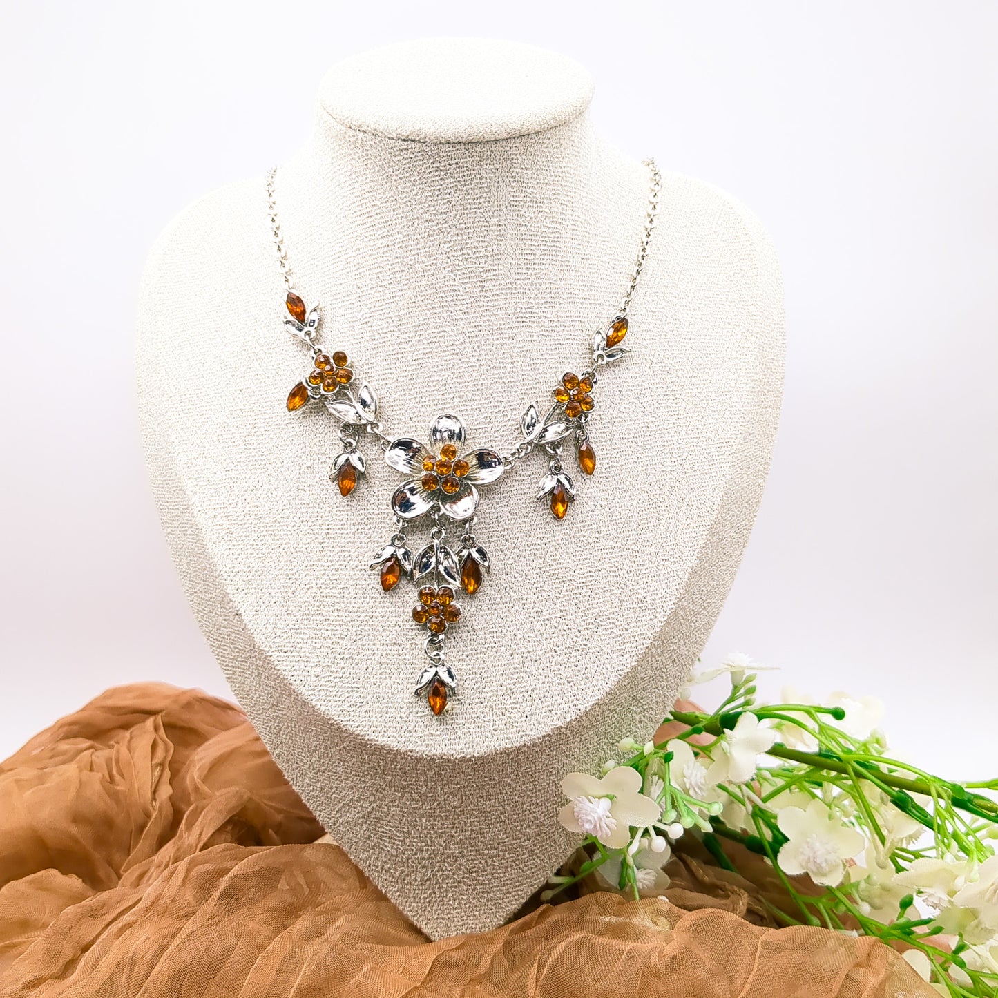 Amber Bloemenpracht Ketting