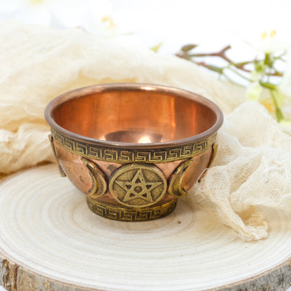 Koperen Pentagram Offerschaal - Mystieke Cirkel Online