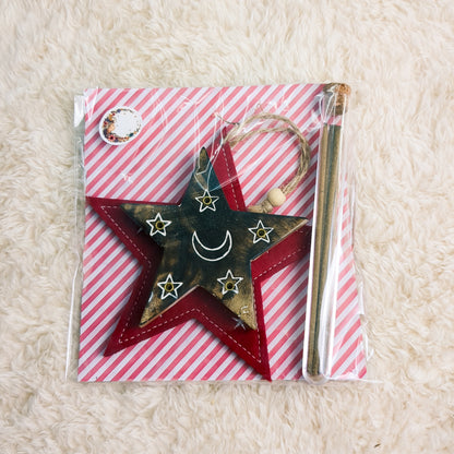 Houten Wierook houder in stervorm