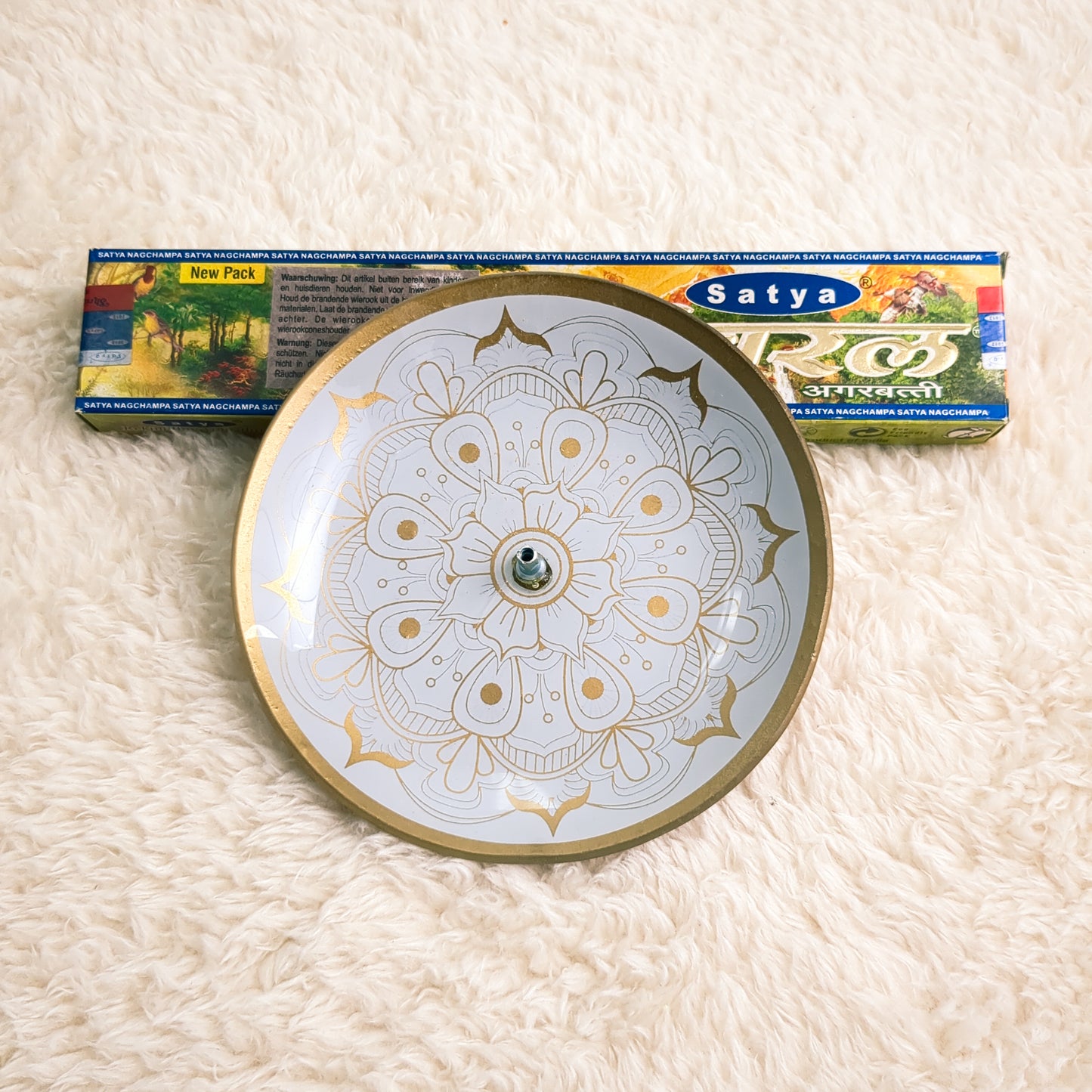 Ronde glazen Mandala Wierookhouder