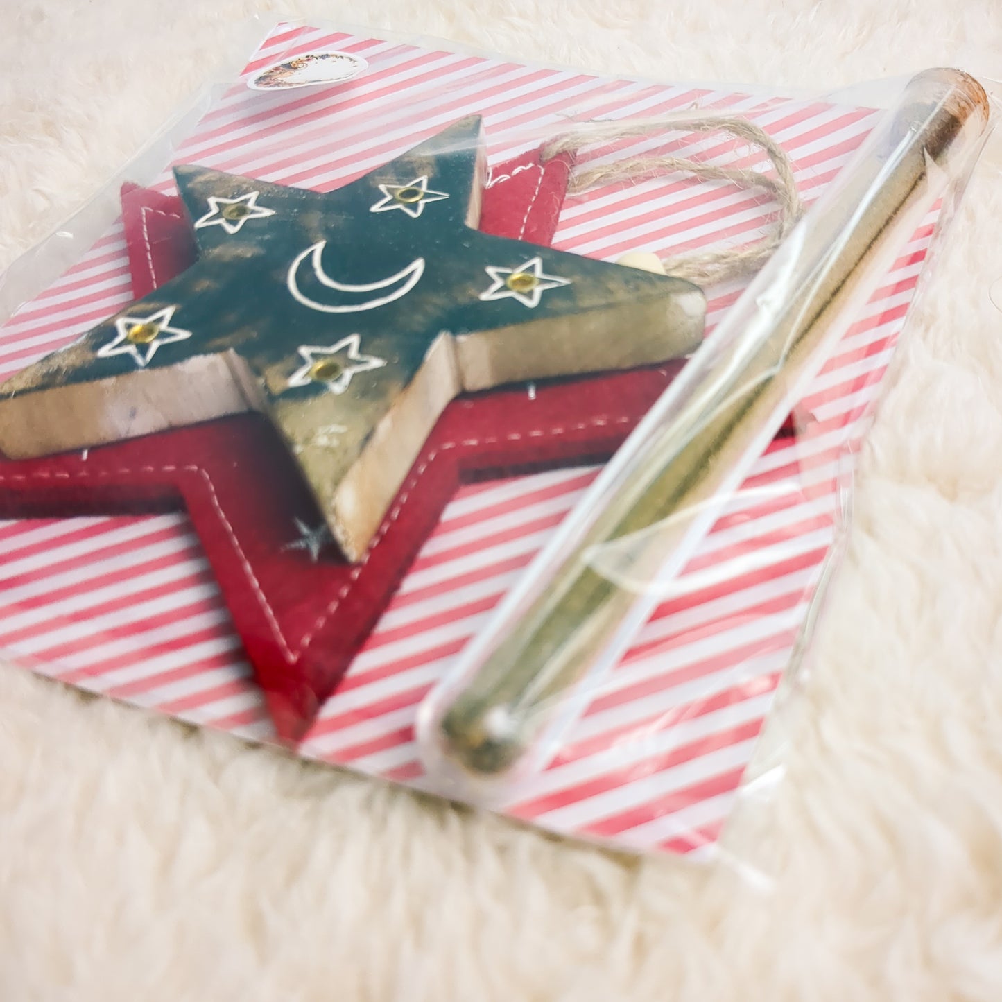 Houten Wierook houder in stervorm