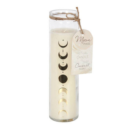 Moon Phase Coconut Tube-kaars - Mystieke Cirkel Online